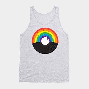 LGBTQIA rainbow record design Tank Top